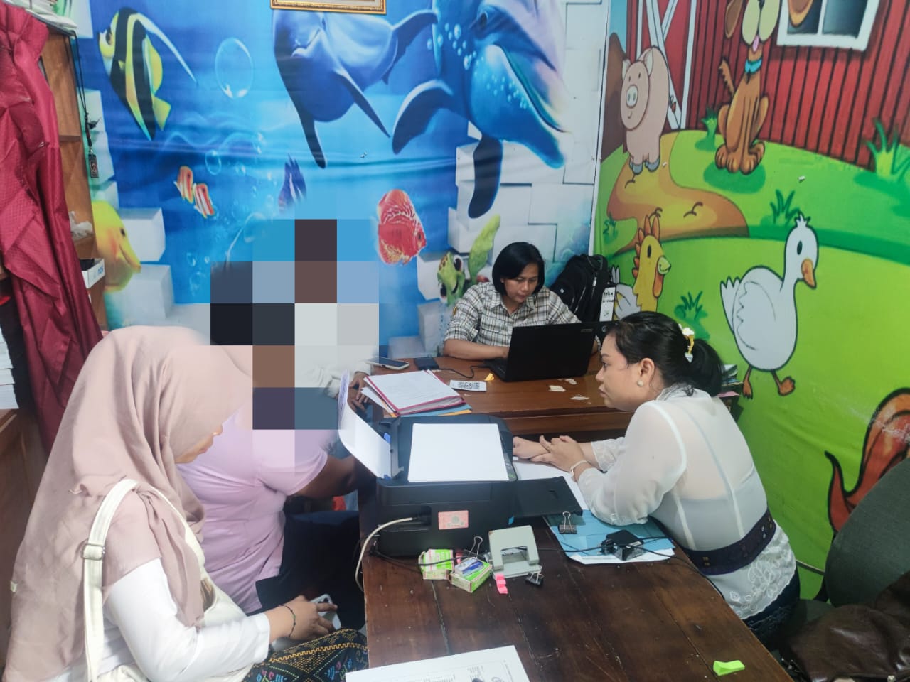 Dinas Sosial P3A Dampingi Anak Korban Kekerasan Seksual dalam Proses Lidik di Unit PPA Polres Klungkung